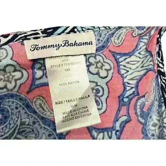 TOMMY BAHAMA Riviera Tiles Sz. Med. Cropped Romper Jumpsuit Beach Cruise‎ Party - Picture 15 of 15